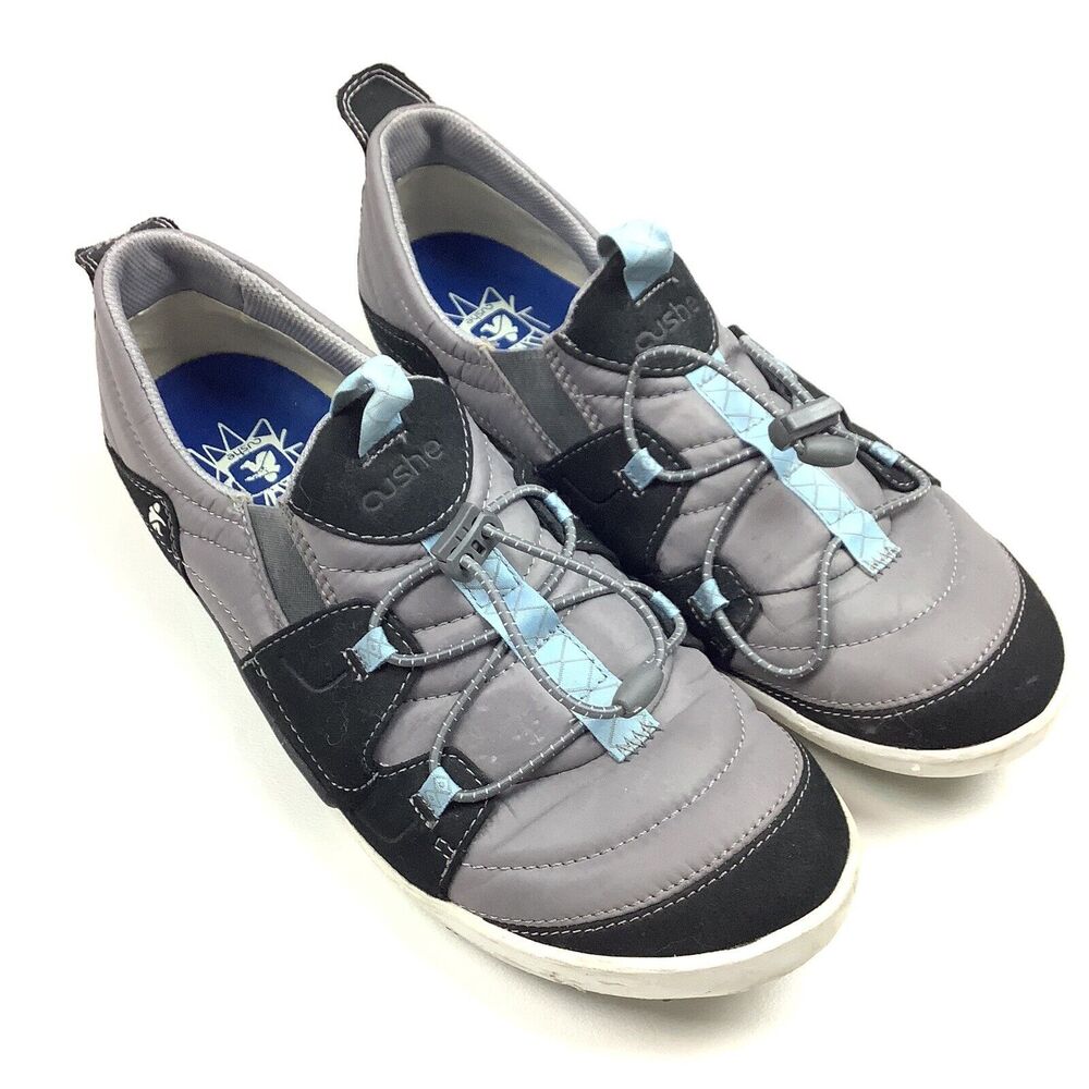 Cushe Pad It Out Drawstring Lace Gray Blue Black Sneakers Shoes Women's 10